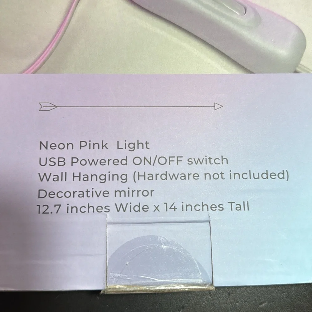 New View Dripping Heart Light Up‎ Neon Wall Mirror | Pink | Brand New